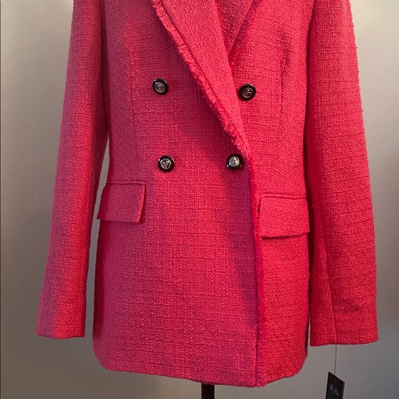Karl Lagerfeld size 2 pink NWT tweed blazer. - Picture 3 of 14